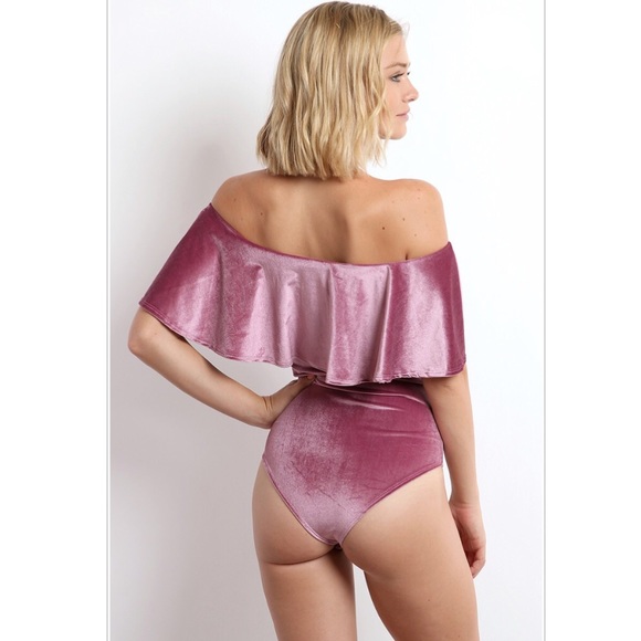 VELVET BODYSUIT WITH SNAP BUTTON CLOSURE - Picture 3 of 5